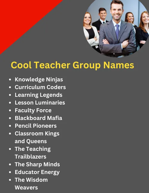 cool teacher group names