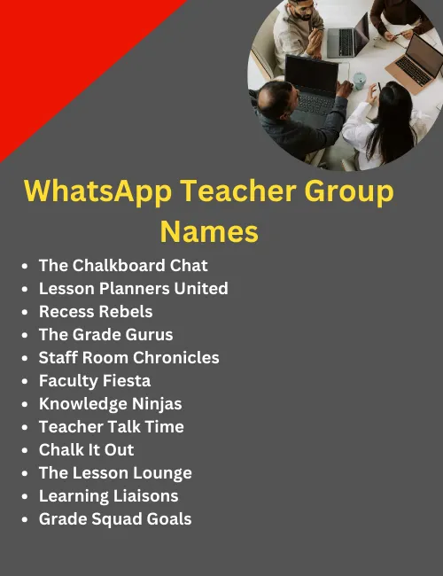 whatsapp teacher group names