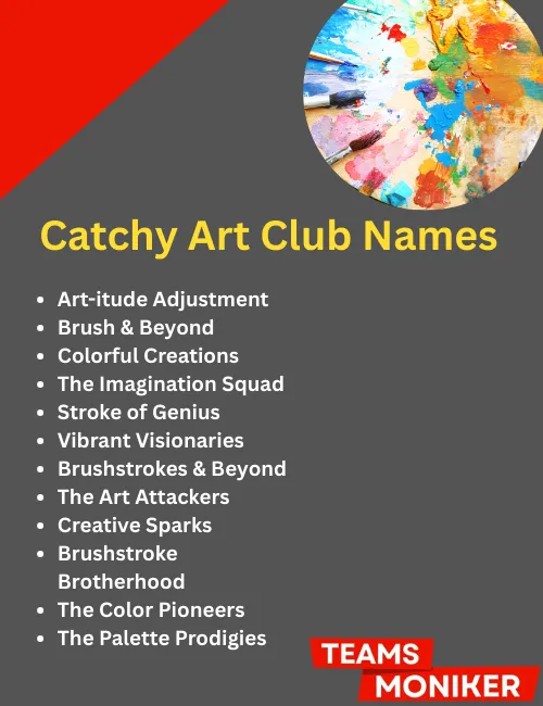 catchy art club team names