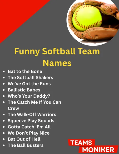 Funny softball team names