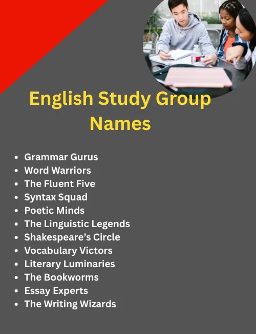 English Study Group names