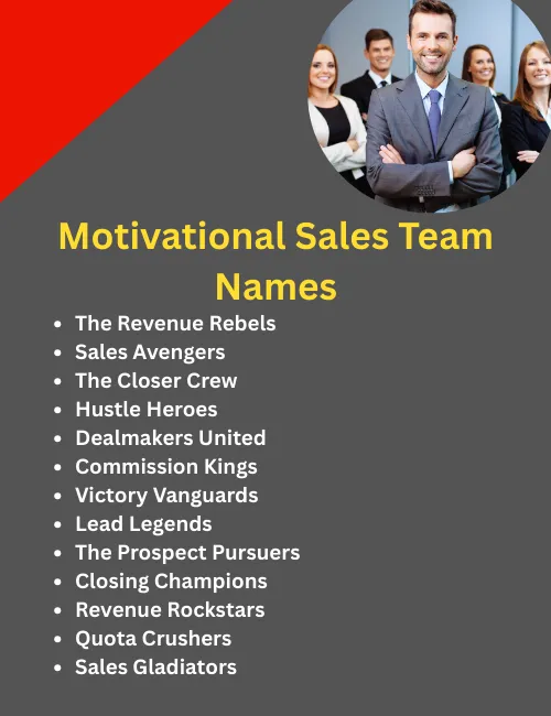 Motivational Sales Team names