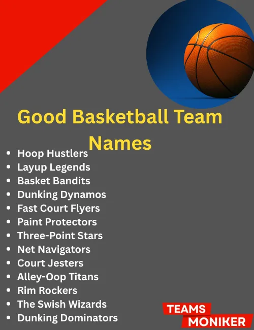 good basketball team names