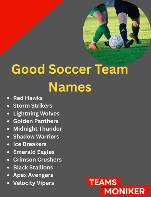 good soccer team names