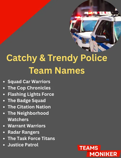 Catchy & Trendy Police Team Names