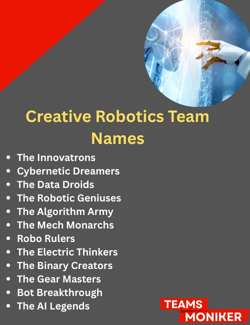 creative robotics team names