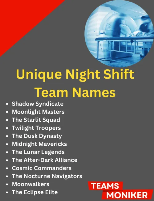 unique night shift team names