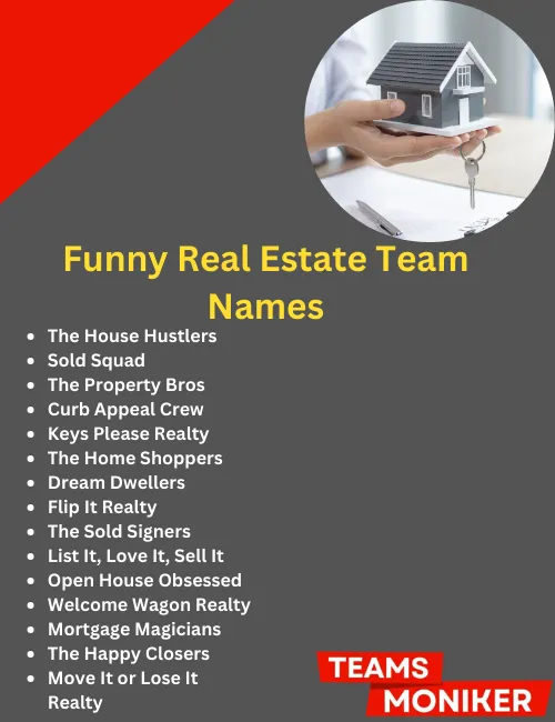 funny real estate team names