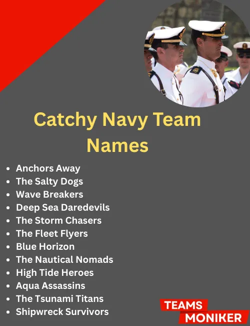catchy navy team names