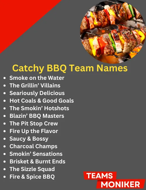 catchy bbq team names