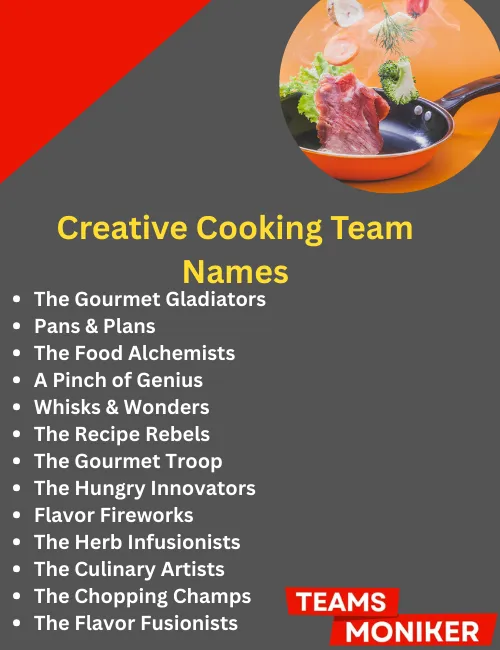 creative cooking team names 