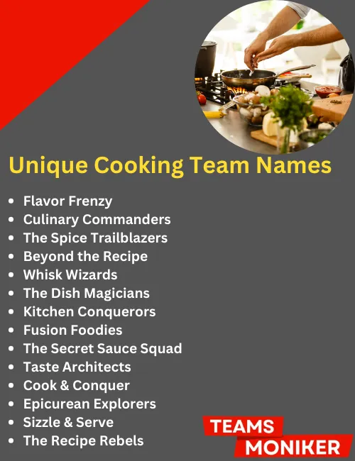 unique cooking team names