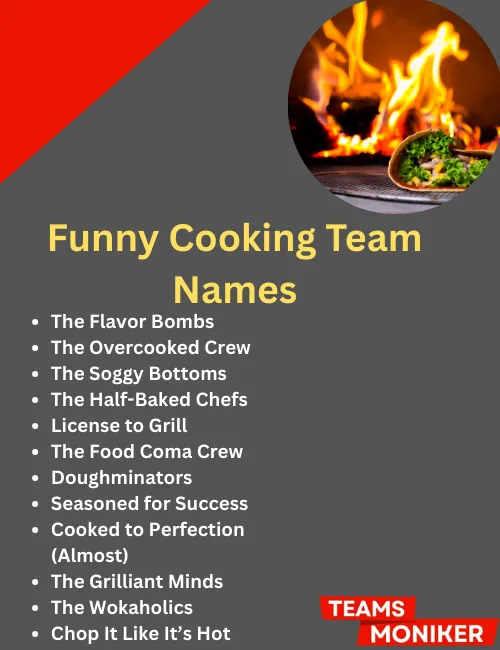 funny cooking team names