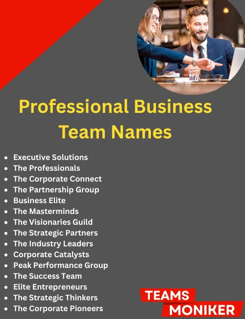 professional business team names