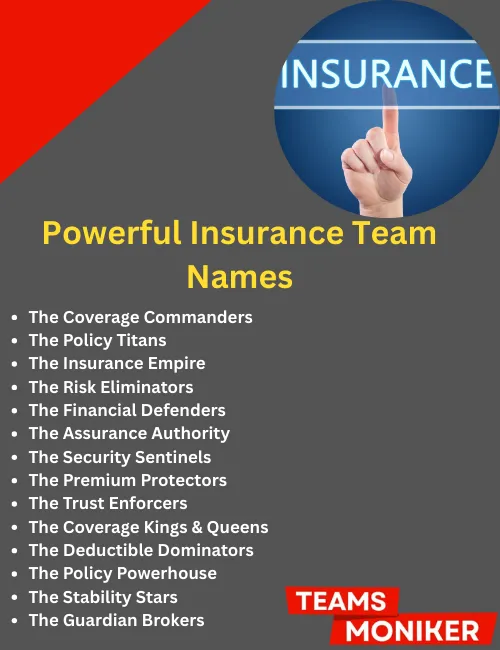 powerful insurance team names