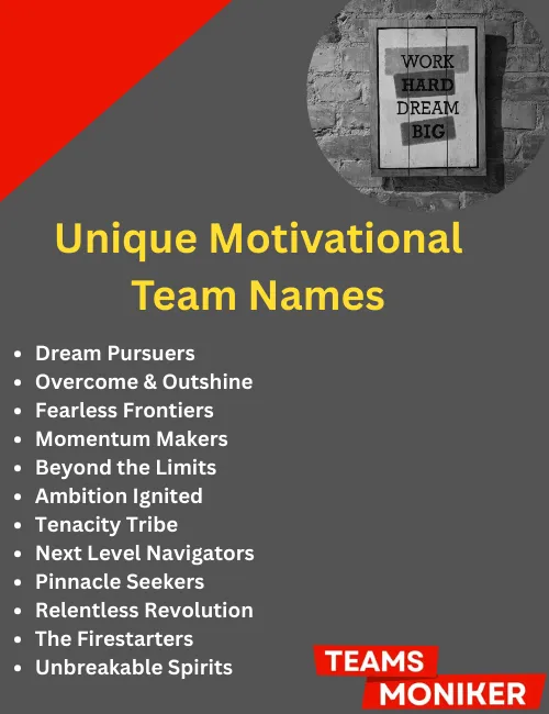 unique motivational team names