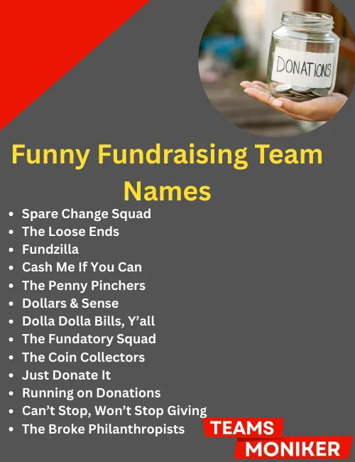 funny fundraising team names