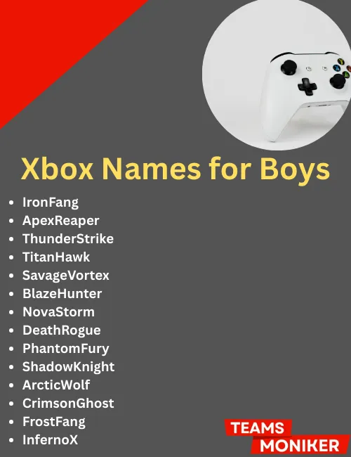 xbox names for boys