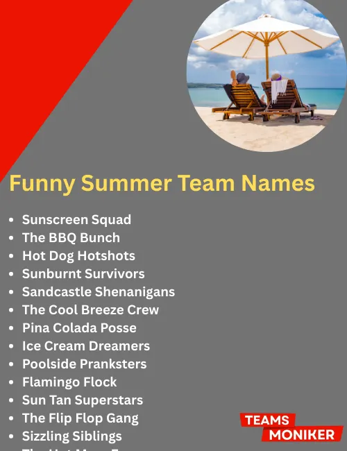 funny summer team names
