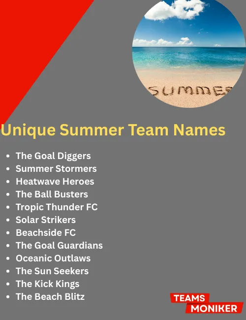 unique summer team names