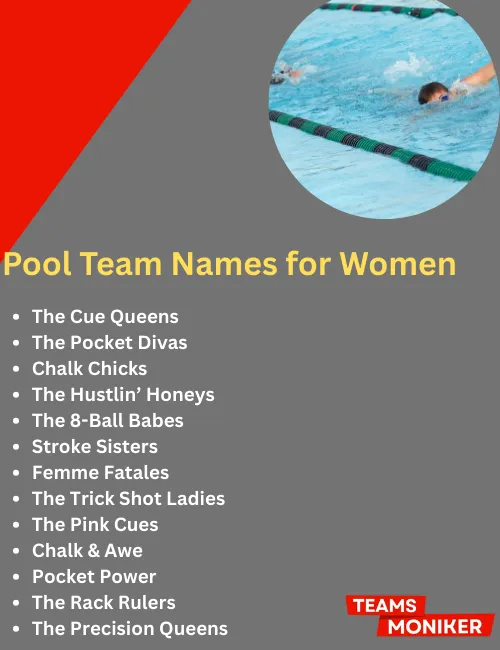 pool team names for women