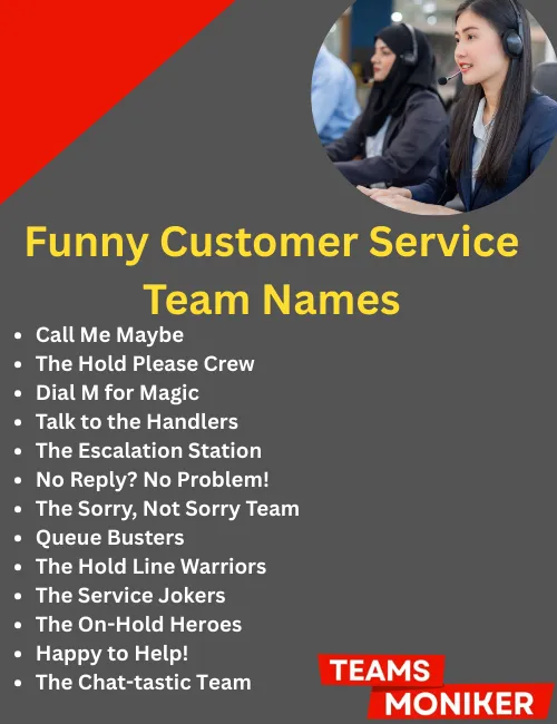 funny customer service team names