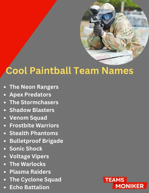 cool paintball team names