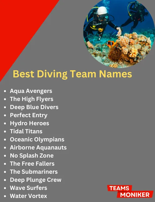 best diving team names
