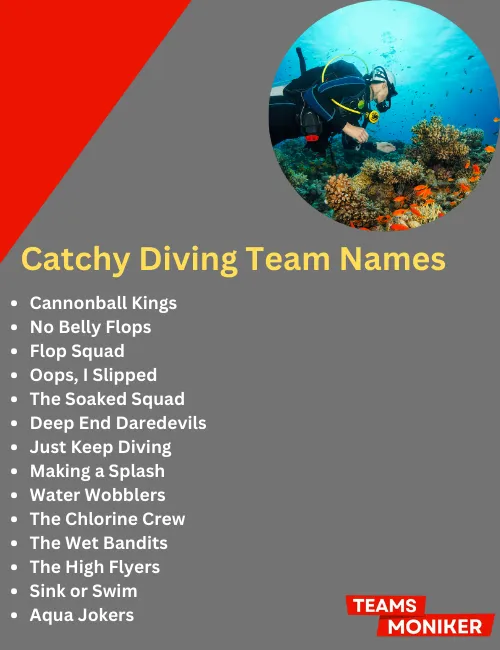 catchy diving team names