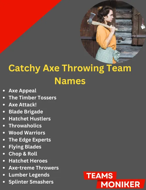catchy axe throwing team names