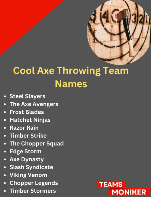 cool axe throwing team names