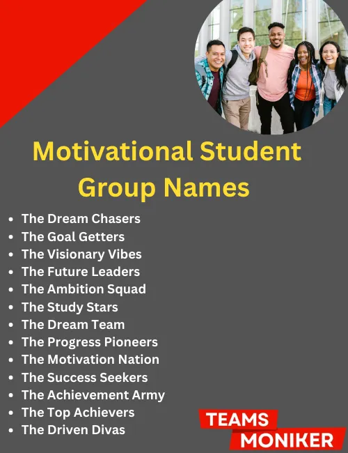 motivational student group names 