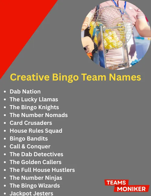 creative bingo team names