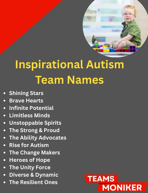 Inspirational autism team names