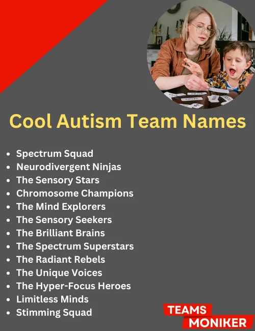 cool autism team names