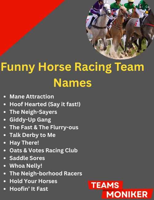 funny horse racing team names