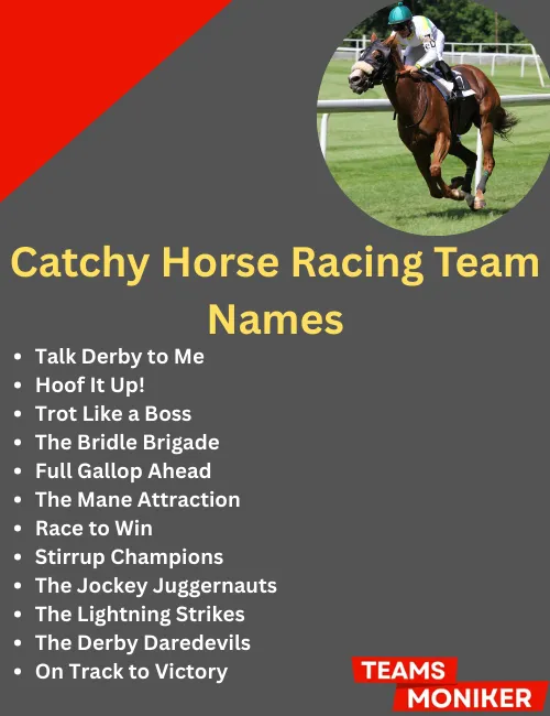 catchy horse racing team names