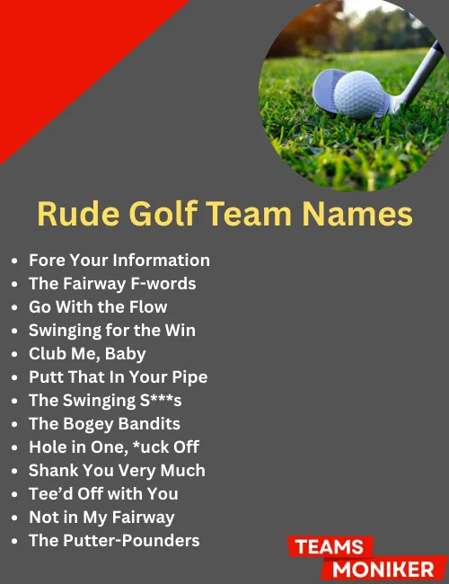 rude golf team names