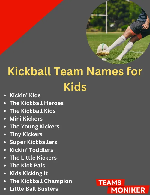 kickball team names for kids