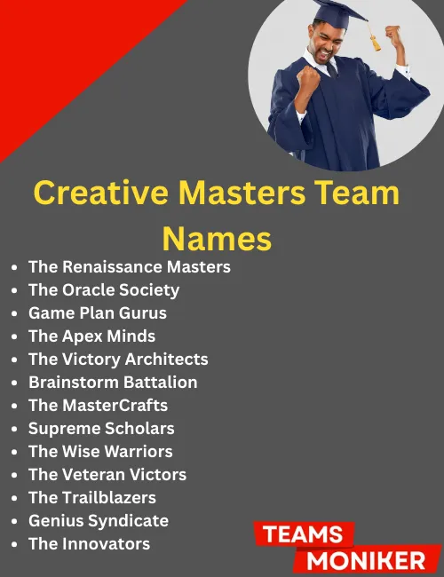 creative masters team names