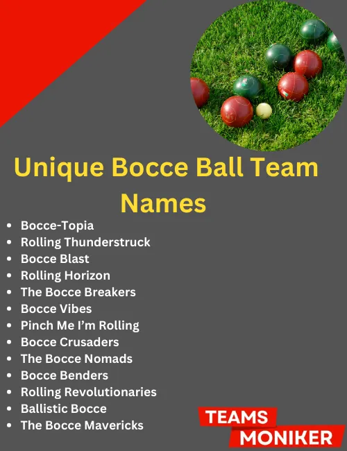 unique bocce ball team names