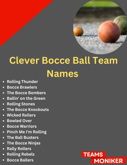 clever bocce ball team names