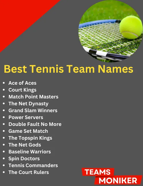 best tennis team names