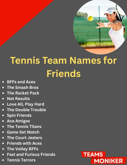 tennis team names for friends