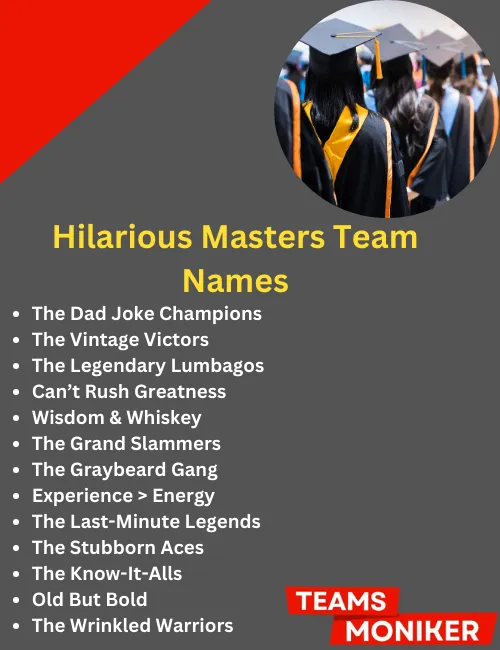 hilarious masters team names