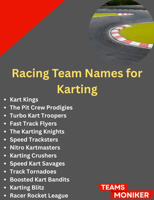 racing team names for karting
