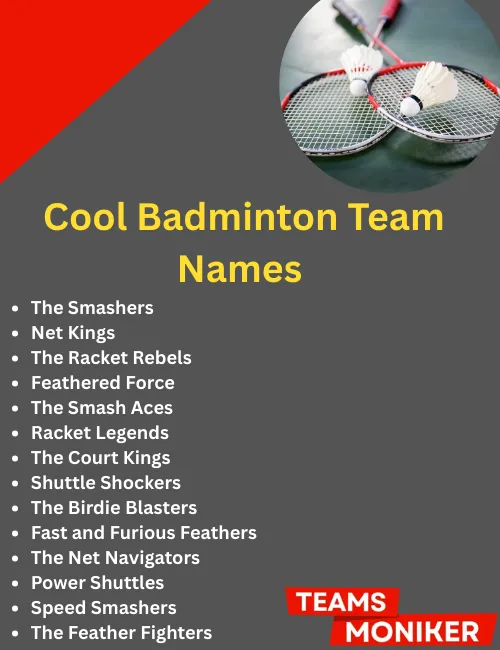 cool badminton team names