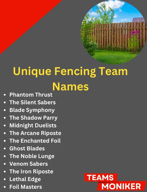 unique fencing team names 