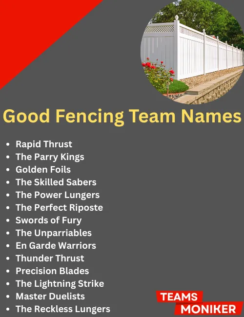 good fencing team names 