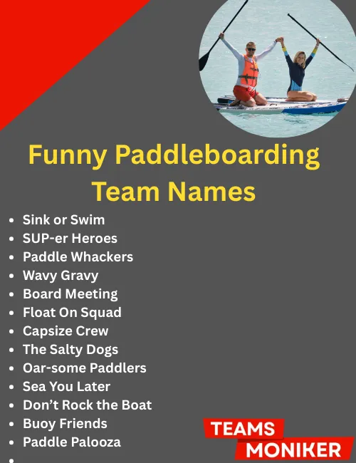 funny paddleboarding team names